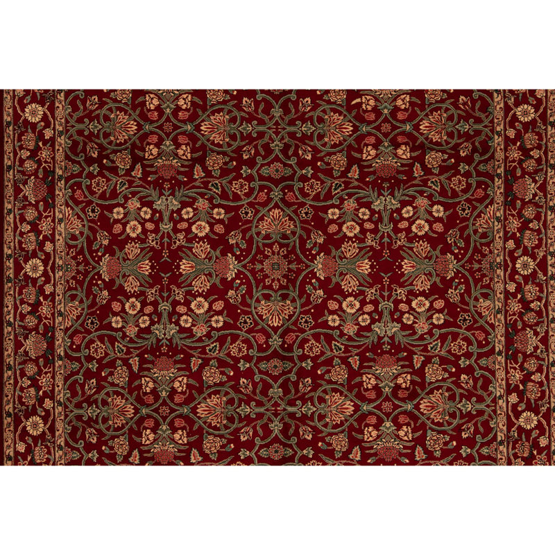 Hand Knotted Wool Oriental Area Rug in Red