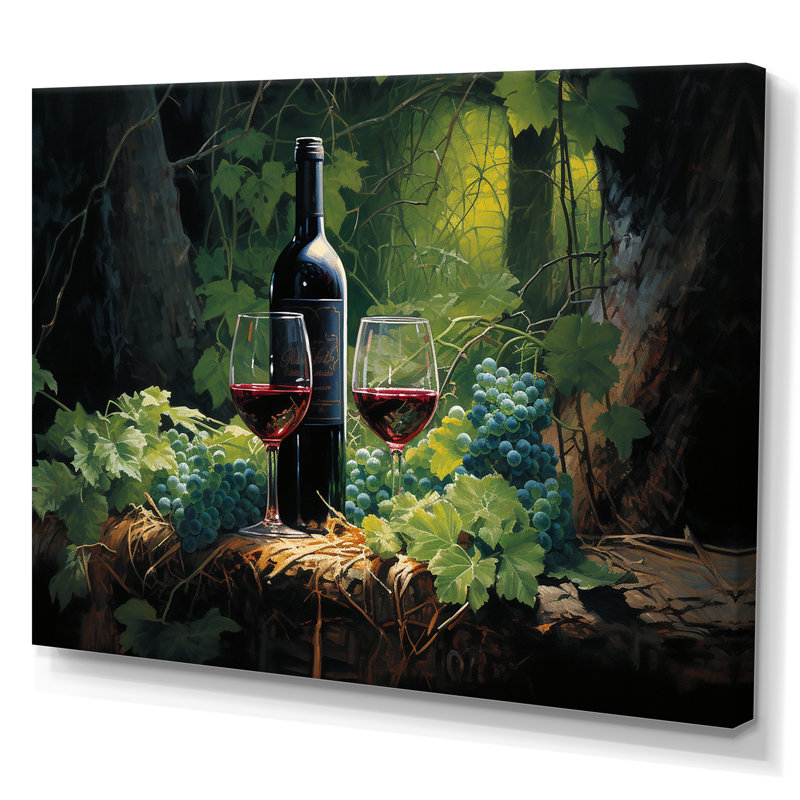 Cabernets calmes I - vin, impressions murales, Toile tendue, H 34 po x l 44 po