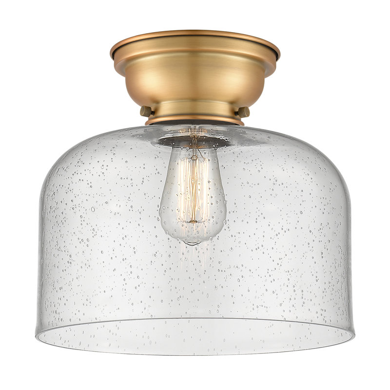 Plafonnier encastré 12 lumières 1 lumière Donaldson, Grainé, Laiton brossé, Ampoule à DEL rétro de 6 watts