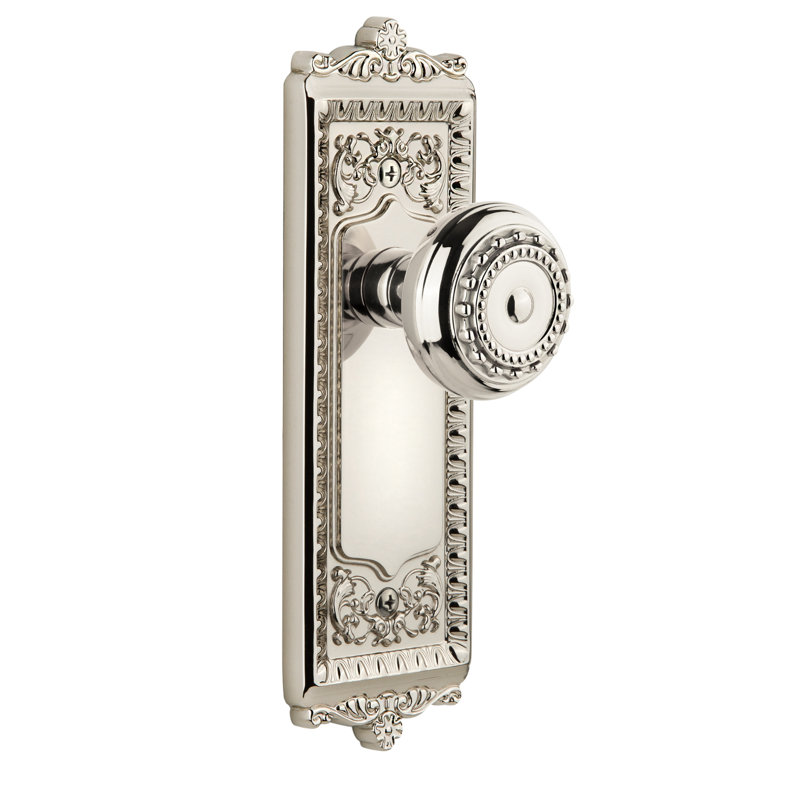 Poignée de porte Grandeur Windsor, 2 3/8", Nickel poli