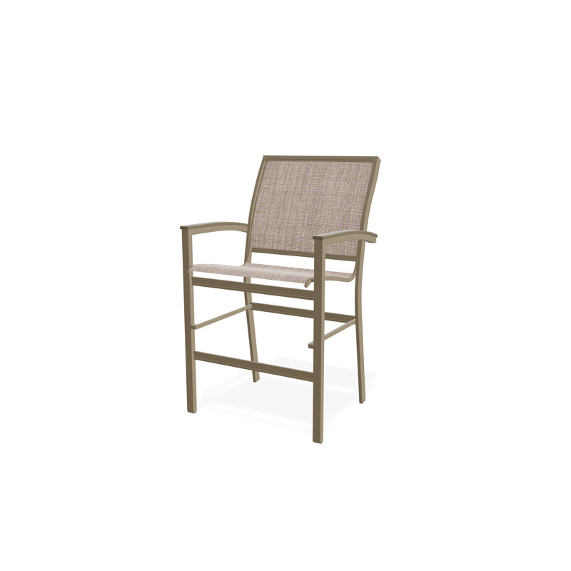 Chaise de café empilable en aluminium Bazza, Bois de plage, Fenouil Augustine Sunbrella®