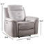 Fauteuil inclinable électrique en cuir végétalien avec dessus rembourré et large USB 39,4 po Alverez (ensemble de 4)-110327103