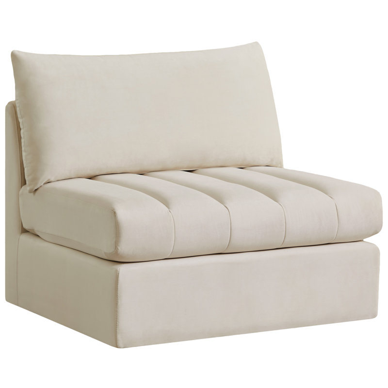Velours vert Jacob sans accoudoirs, Velours crème