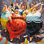«The Cheerful Women», reproduction sur toile-516335499