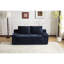Velours côtelé bleu foncé confortable, idéal pour plusieurs décors relaxants, siège profond, coussin réversible, rembourrage haute densité, espaces de vie sans assemblage requis, requis-120473066