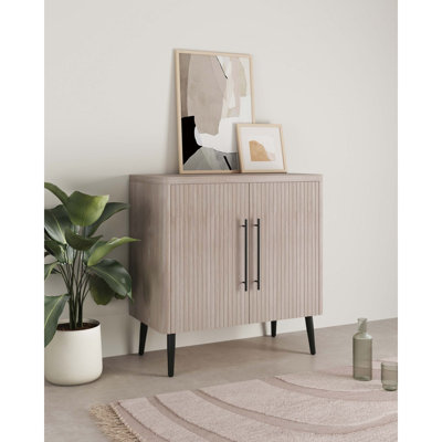 Armoire d'appoint cannelée 31 po en chêne blanchi Jodie