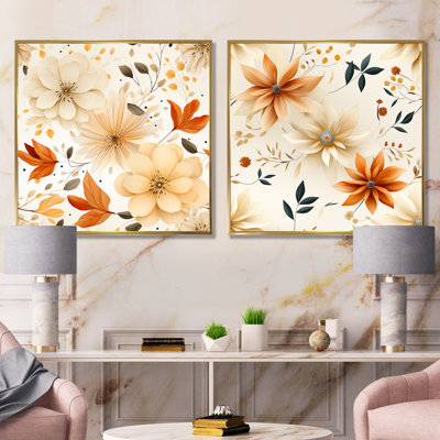 Auouge - ensemble de 2 impressions murales florales