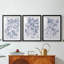 Bleu marine et lin botanique I - reproduction sur mesure encadrée de qualité supérieure - 3 pièces-42497670-42497671