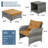 4-person Outdoor Wicker Patio Conversation Set, Modular Sectional Seating Group With Ottomans And Tempered Glass Coffee Table, Weather-resistant All-weather Furniture Set For Backyard Deck Poolside-129028589-129068661