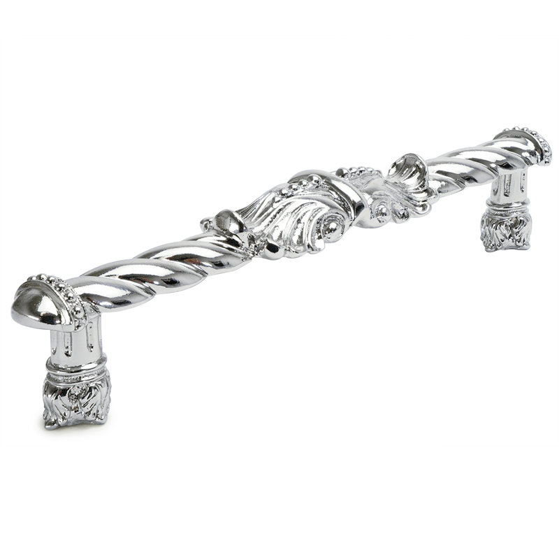 Poignée Acanthus de style roman, 6", Chrome