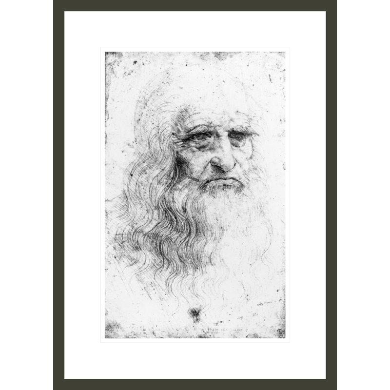 Self portrait by Leonardo da Vinci -Framed Giclee Print, 21.75" H x 15.82" W