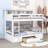 Halsy Kids Twin over Twin Drawer Wood Bunk Bed with Shelves-109856795