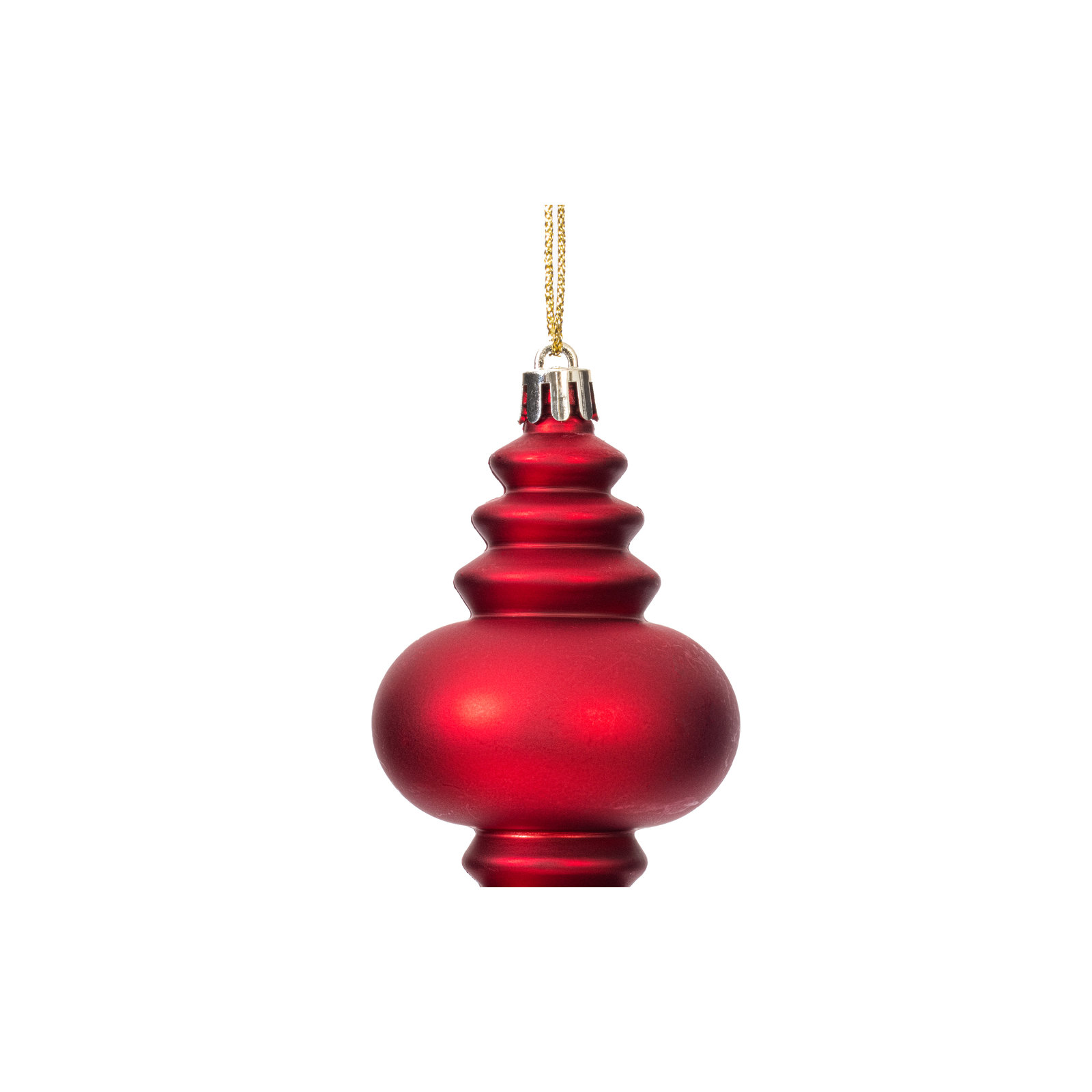 7" Finial Ornament 8/Pk, Red