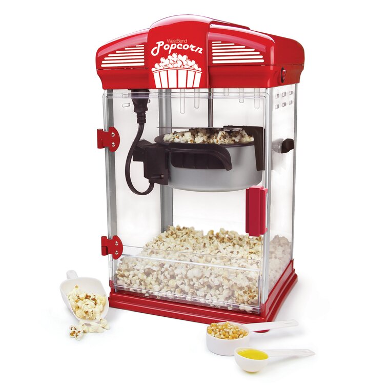 West Bend Stir Crazy Stirring Oil Popcorn Machine with Serving