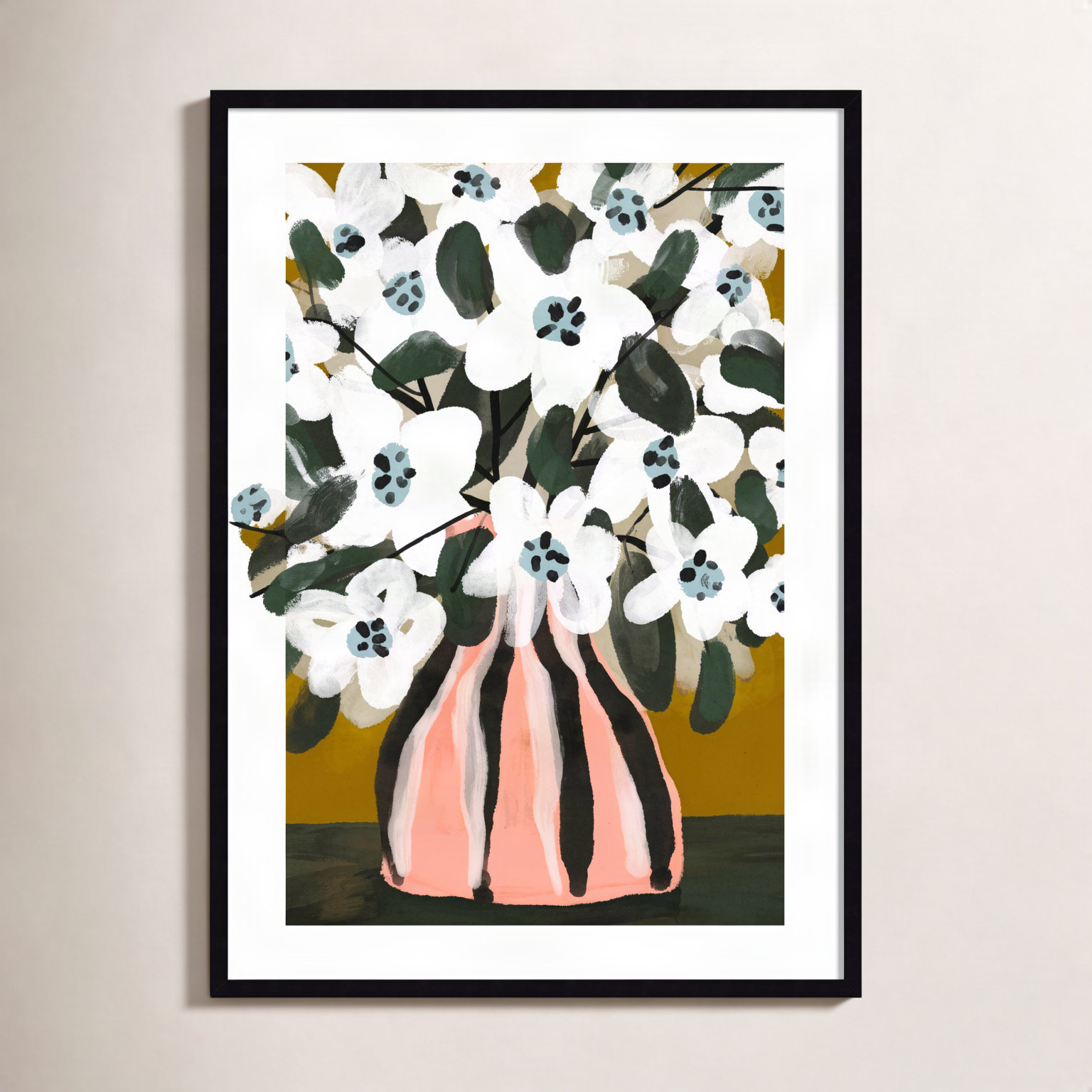 Galya "Pastel Flower Impression No. 9" Print, Black, 41" H x 30" W