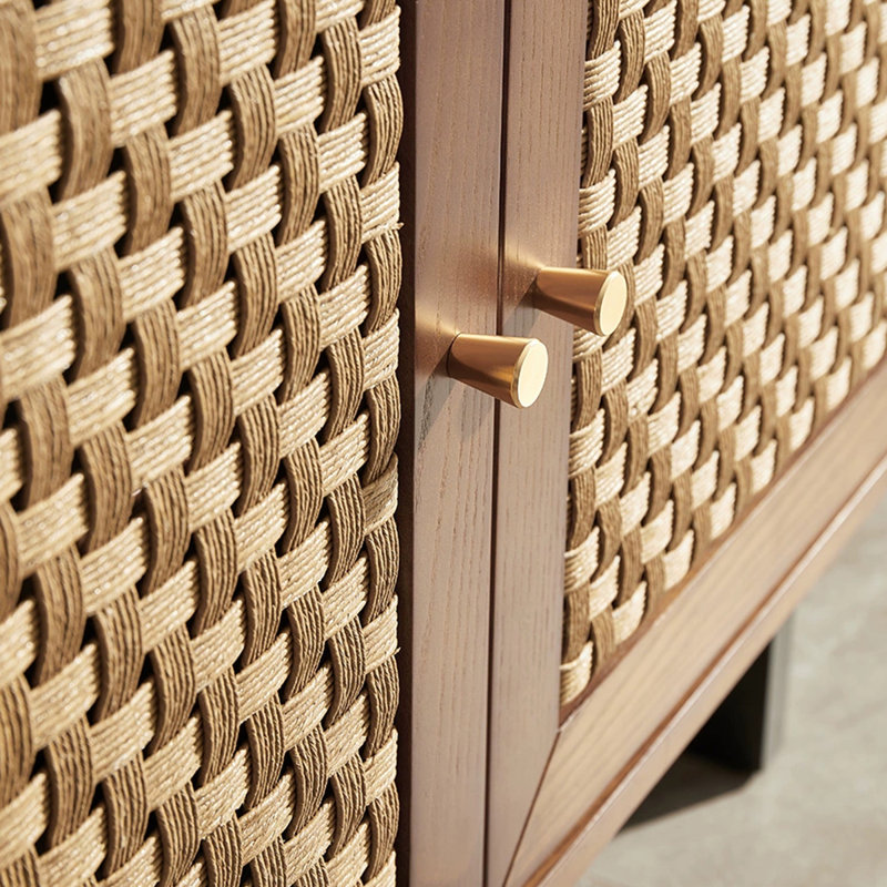 Modern Solid Wood Storage Cabinet, Walnut