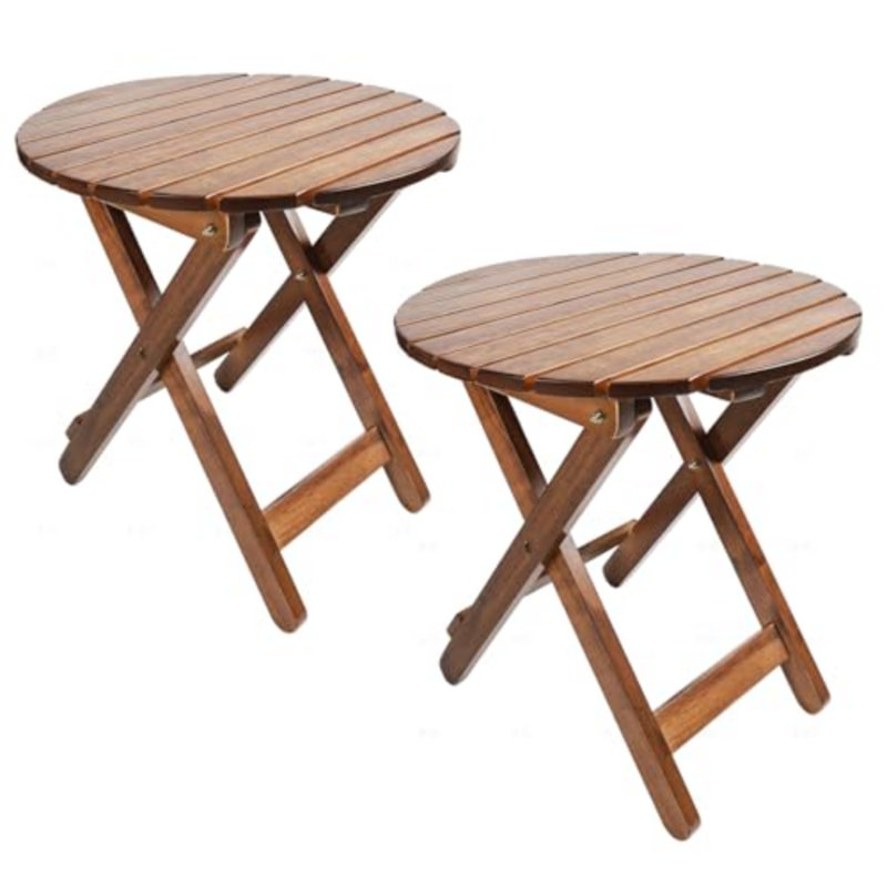 Table de bout pliante en bois Rue Adirondack, Brun