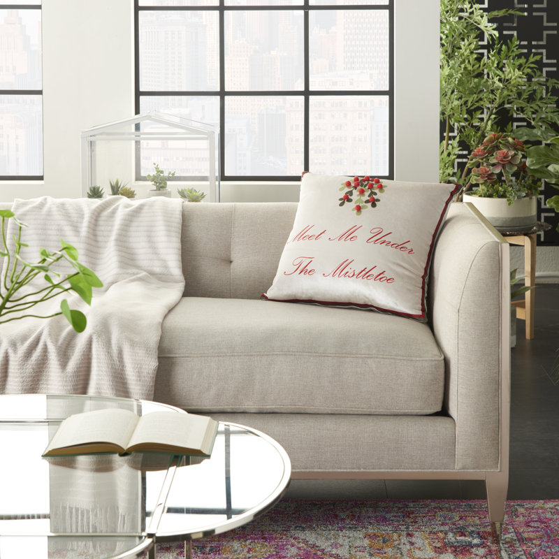  Housse de coussin et insert carré Meet Me Under the Mistletoe