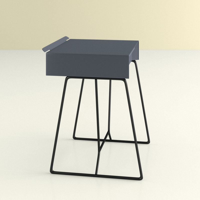 Isay End Table with Storage, Gray