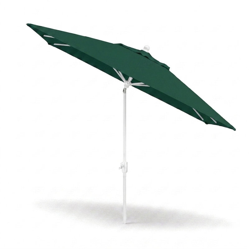 Olivier 116.7'' x 78.7'' Rectangular Market Umbrella, Canvas Forest Green Sunbrella® Canvas, White Sand