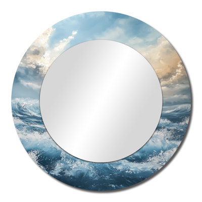 Parallel Beach Of Abstract Coastal Landscape I - Minimalism Mirror Wall Decor - Printed On Metal