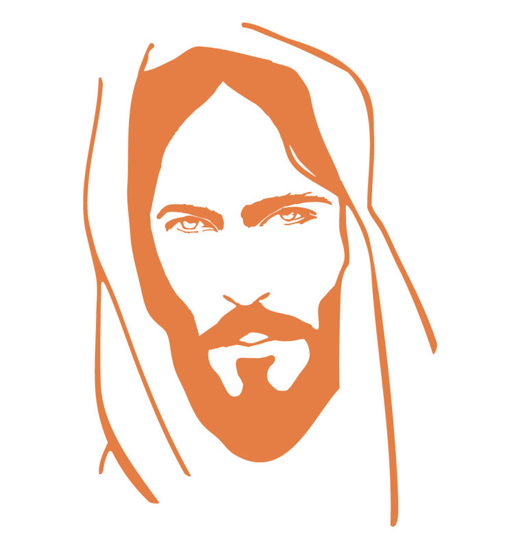 Décalcomanie murale face of jesus, Kaki, H 36 po x l 25 po x P 0,01 po