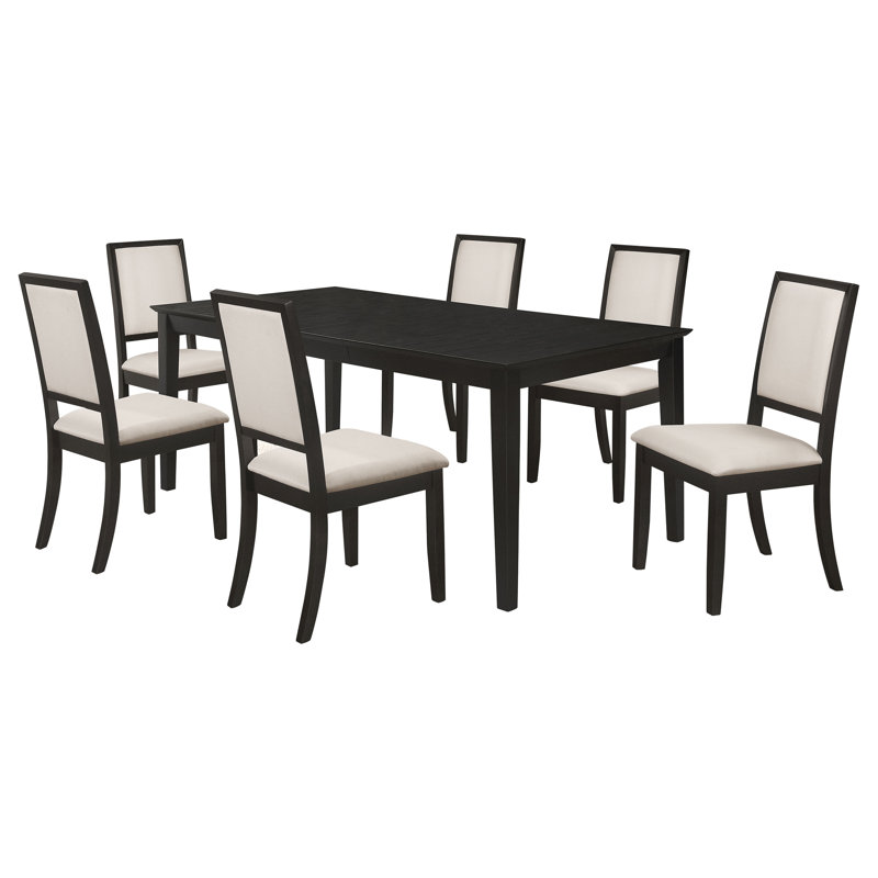 Ensemble de salle à manger à rallonge 7 pièces Sargon, 7 pièces : table, 6 chaises