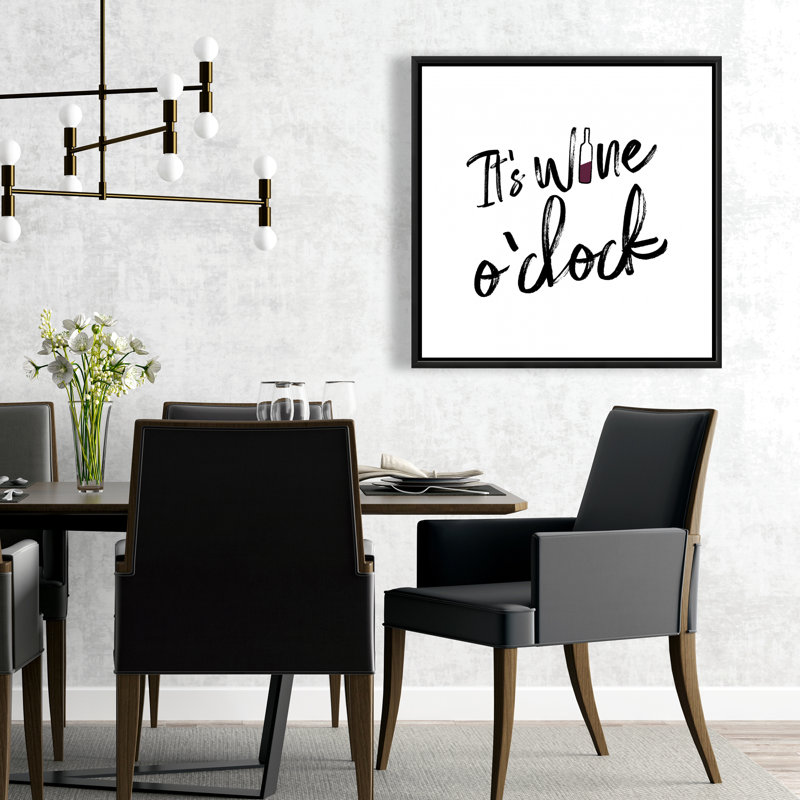 «It's Wine O'Clock II», toile encadrée, H 25,25 po x l 25,25 po