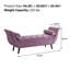 Banc rembourré en velours capitonné avec coussins, repose-pieds courbé-214126009