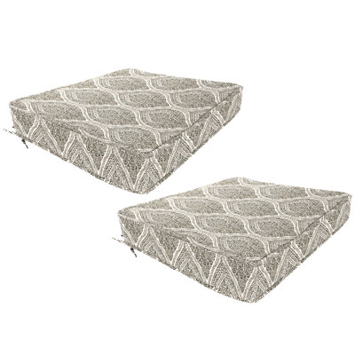 24" x 24" Outdoor Deep Seat Cushion with Ties and Welt (Set of 2)