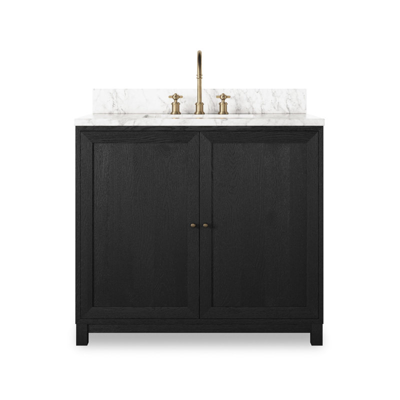 Millie Single Vanity-Satin Drifted Black Veneer, Black, 36"