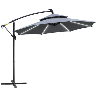 Raylee 3(m) Cantilever Banana Parasol Hanging Umbrella Crank