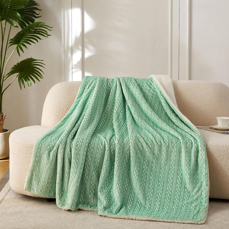 Molleton simple en jacquard 3D sauge, Vert