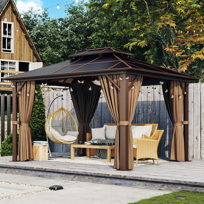 Aoxun 12'x10' Aluminum Patio Hardtop Gazebo