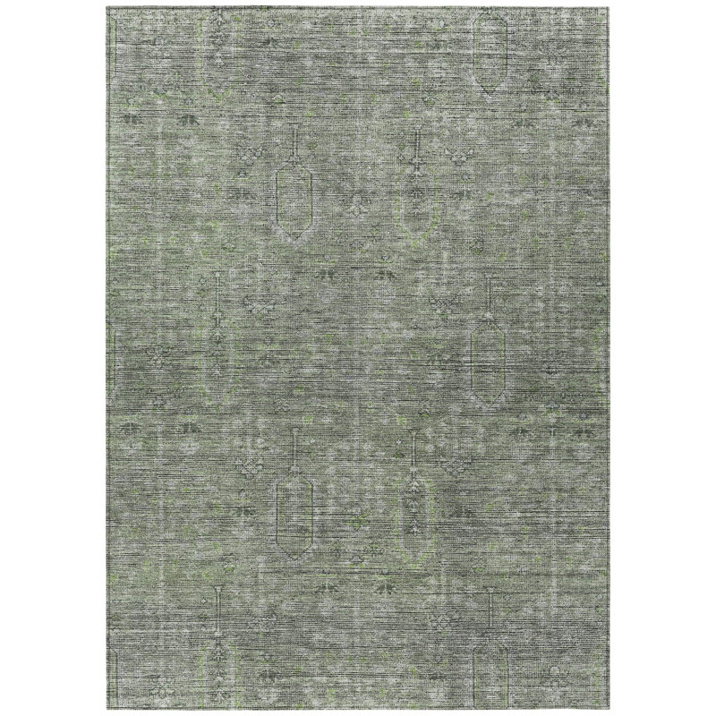 Tapis gris lavable intérieur / extérieur 5 pi x 8 pi Southwestern