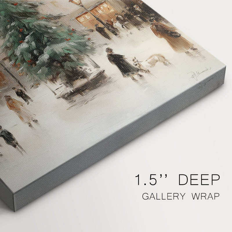 Gilded Sleigh Carol-Premium Gallery Wrapped Canvas, 18" H x 12" W