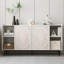 Armoire de rangement en bois massif avec porte coulissante rustique pour le salon