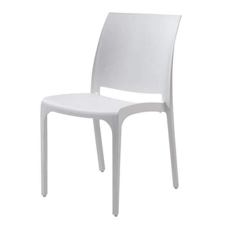 Amyree Patio Dining Side Chair, White