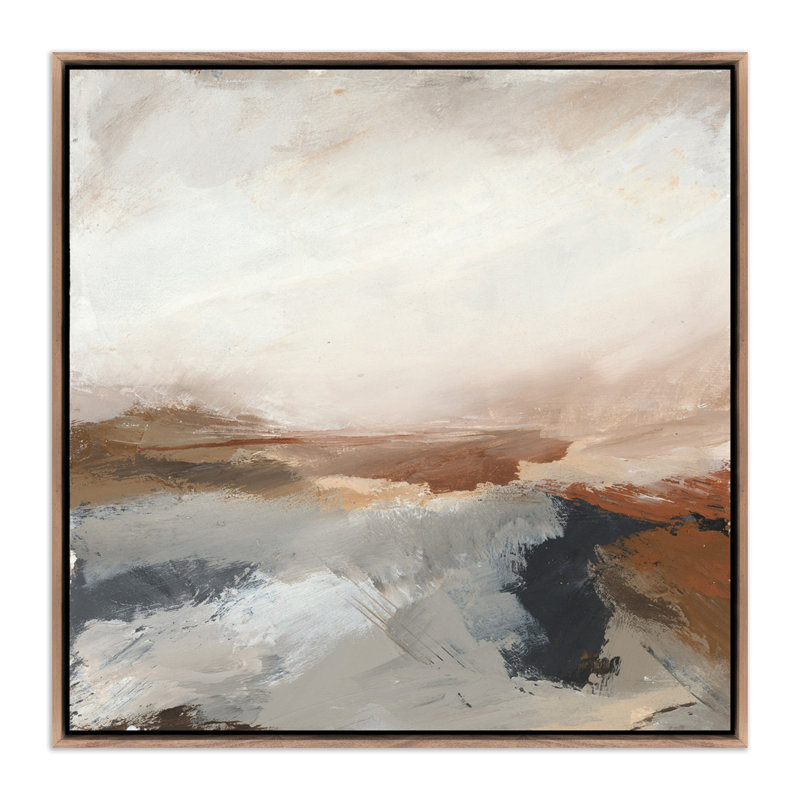 Desert No. 3 Painting by Melanie Biehle, 32" H x 32" W, Rustic Walnut Canvas Floater Framed