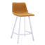 Tabouret de bar 41 po en cuir avec pieds en acier inoxydable-1556953353