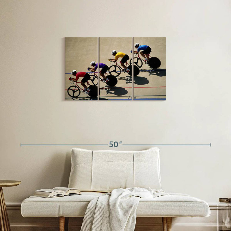 Male Track Cyclists, 20" H x 33" W