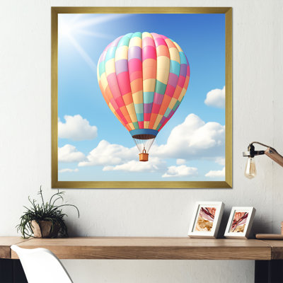 Hot Air Balloon In The Sky I - Hot Air Balloon Wall Art