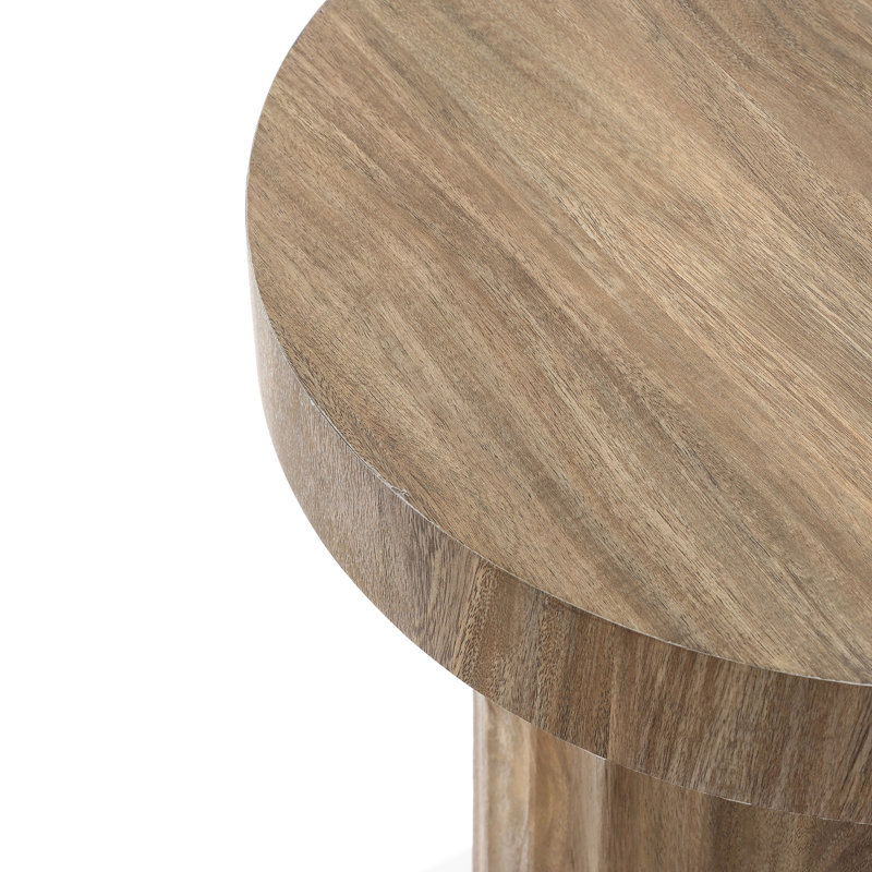 Table d'appoint ronde en bois manufacturé Ermilo