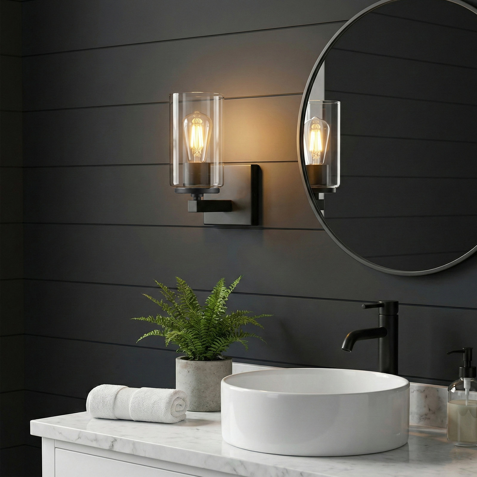 Meridian Vanity Light, Matte Black