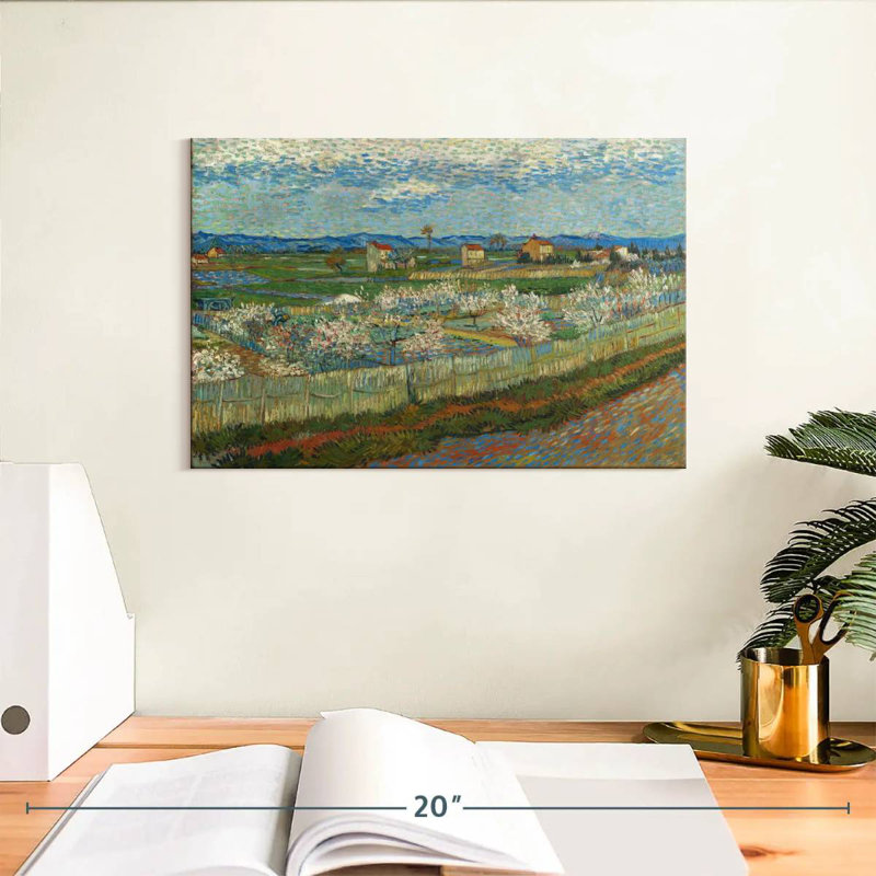 Alvord Peach Trees In Blossom, 8" H x 12" W