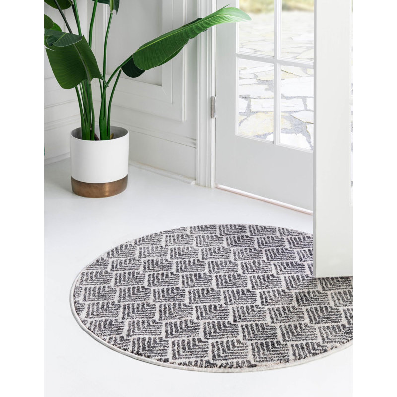 Abstract Indoor Rug, Round 7'