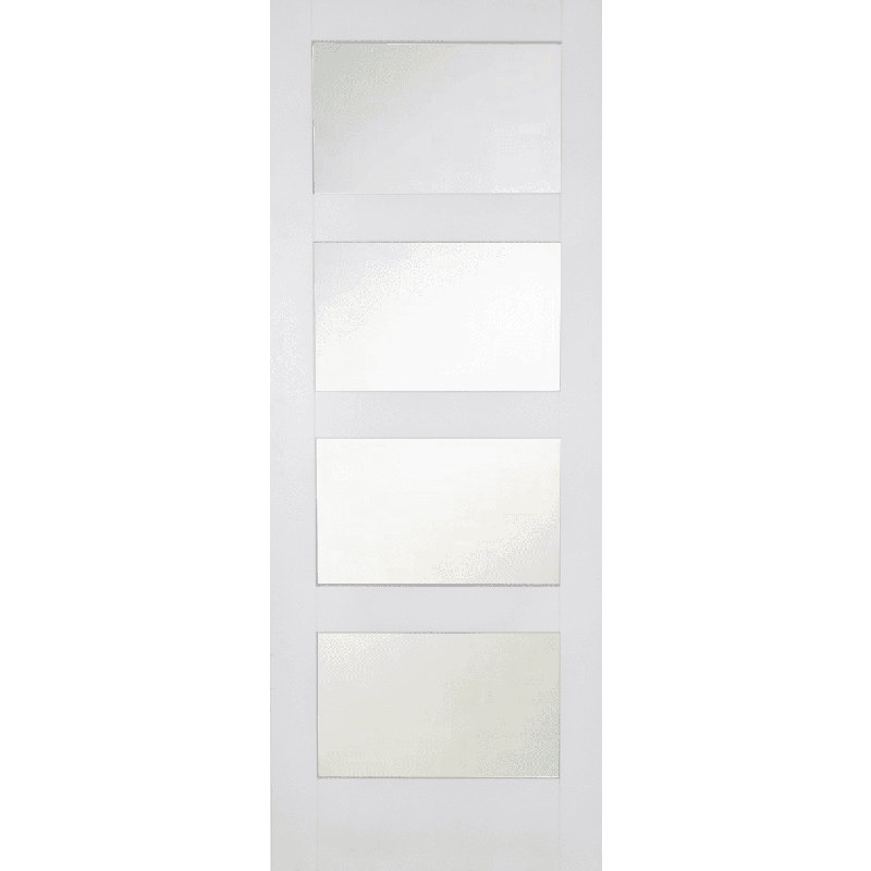 Ilgaz Veneer Sliding Doors Primed, 198.1cm H x 83.8cm W x 3.5cm D