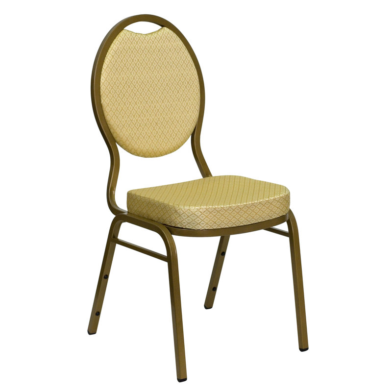 Chaise de banquet empilable Oliverson, À motif beige, Ensemble de 20