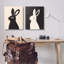 Crème et lapins noirs, ensemble d'art sur toile 2 pièces par Jessica Beck-364567341