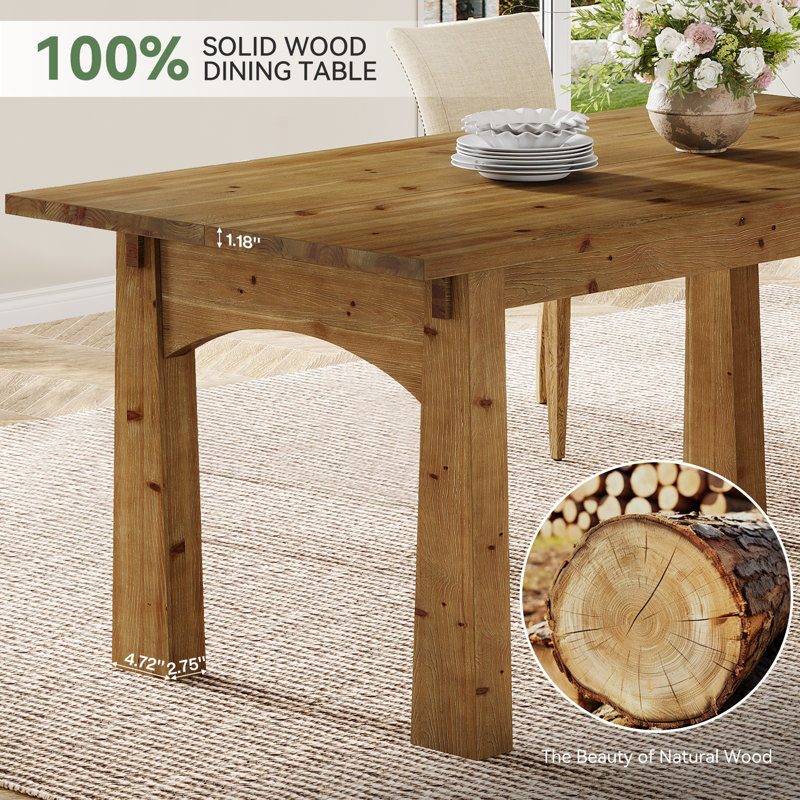 63" Solid Wood Dining Table